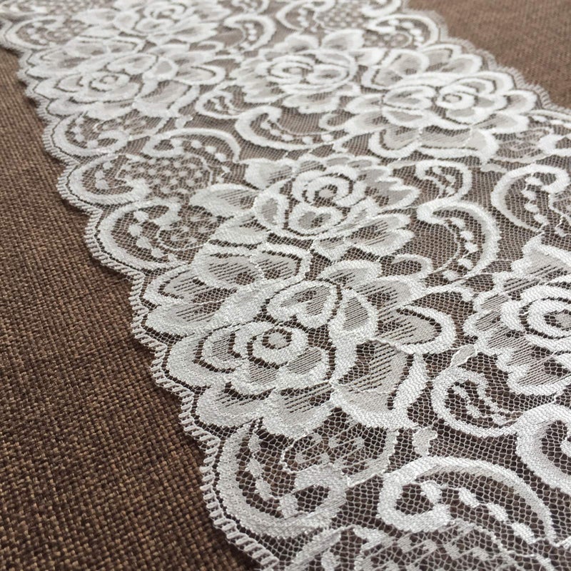 ZaneGear Olive Lace 6 inches Wide White Stretchy lace Ribbon Elastic Trim Fabric with Floral Pattern for Bridal Wedding Decorations , Sewing DIY Making and DIY Crafts-5 Yards (910 White) - Image 4